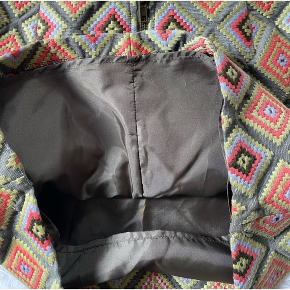 Fossil skirt womens small geometric Frida Heavily Embroidered Diamonds Squares - Picture 9 of 9